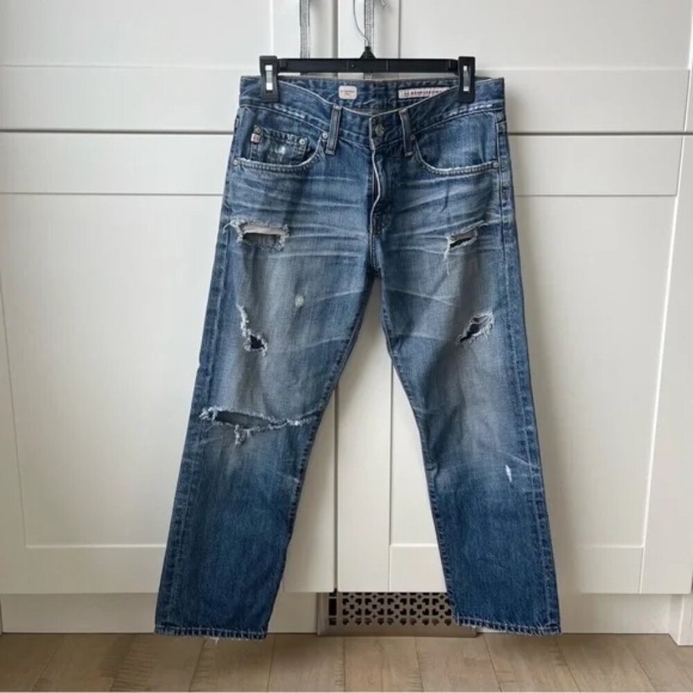 AG Adriano Goldschmied Ex Boyfriend Ripped Cropped Jeans 27R